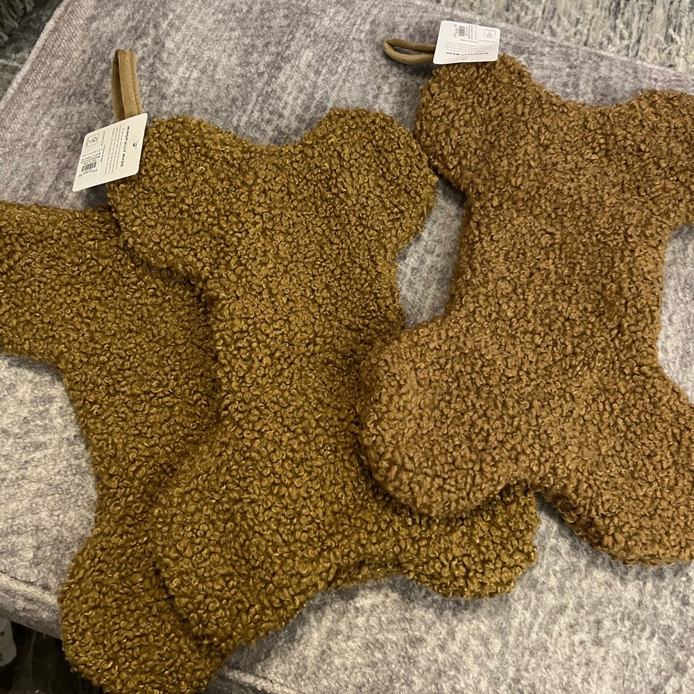 NWT Pottery Barn Teddy Dog Stockings